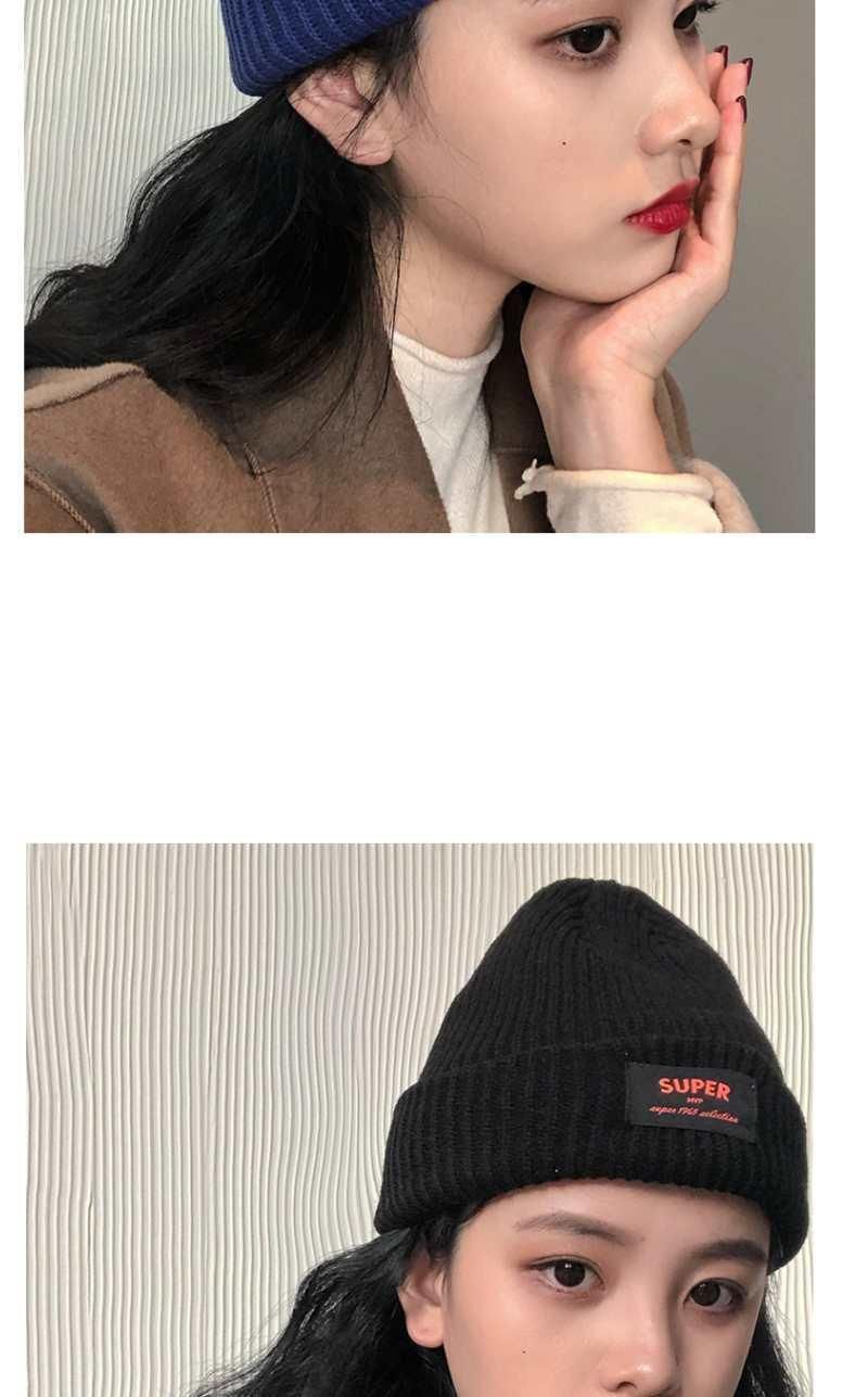 Schicke Strickmütze mit Buchstabenmuster – weiche, lässige Wintermütze aus Baumwolle mit minimalistischem Textdesign, lässige Unisex-Mütze für kaltes Wetter_voghion.com