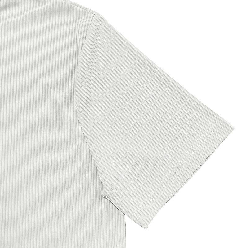 2024 Sommer Neues Hemd Reißverschluss Streifenkleid Lässiges Polokragen Kurzarm Herren T-Shirt_voghion.com