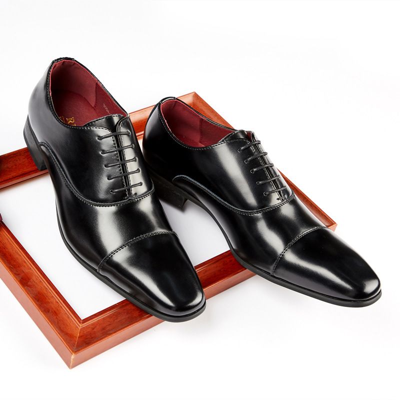2025 New Business Men's Lace-up Non-commissioned Officers Wedding Three-layer Oxford Shoes British Style_voghion.com