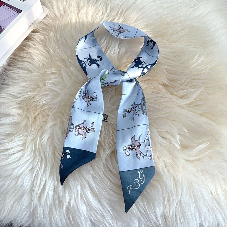 Piccola fascia per capelli personalizzata con decorazione in gelso, fascia per capelli da donna, sciarpa di seta a striscia lunga e stretta, nastro all'ingrosso, nuovo_voghion.com