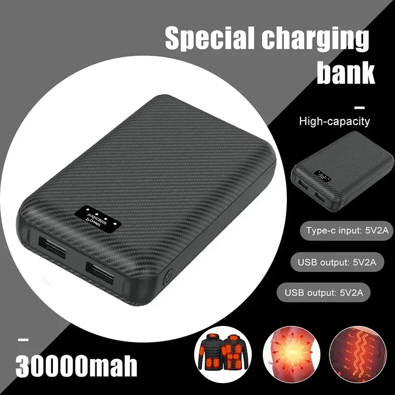 30000mAh Tragbare Powerbank Mobile Versorgung Für Weste Jacke Handschuhe Elektrische Heizung Ausrüstung DC Power Bank_voghion.com
