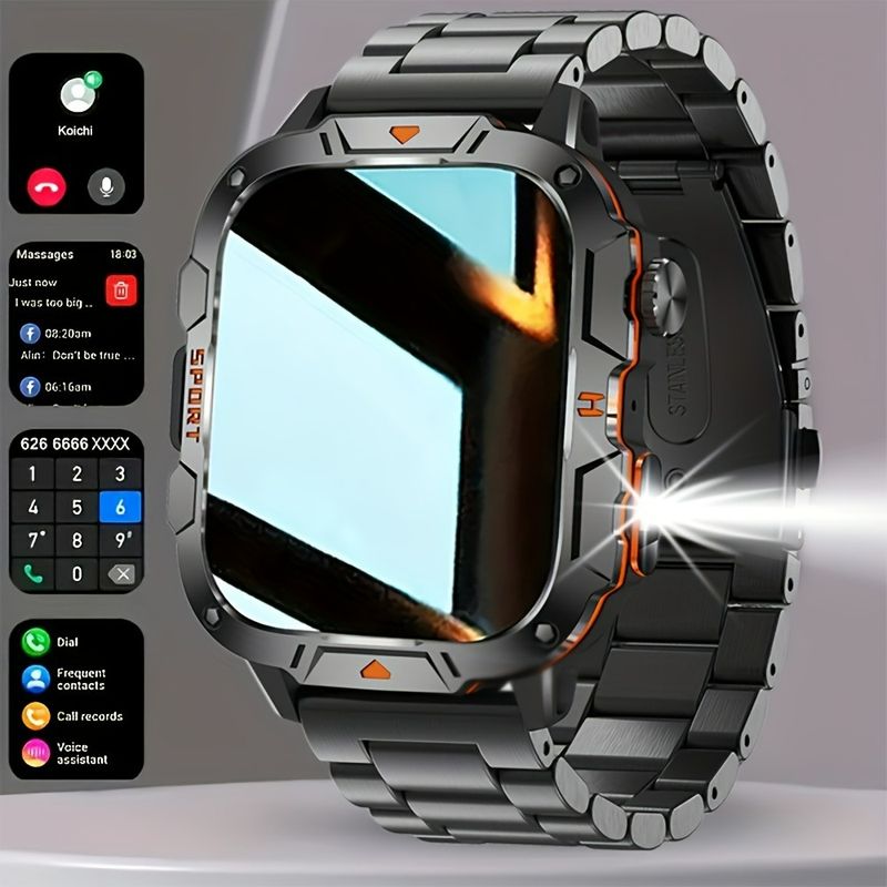 LONZERUI2024 New Men's Smart Watch 420Mah Large Battery 1.96-inch Ultra HD Screen, Wireless Call,_voghion.com