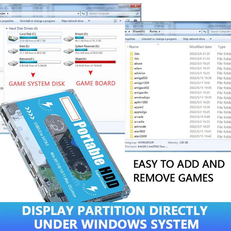 Batocera nostalgische gameconsole USB externe harde schijf ODM/OEM_voghion.com