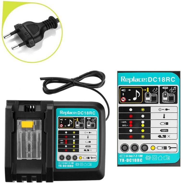 Battery Charger For Makita 14.4V 18V battery BL1830 Bl1430 DC18RC DC18RA EU Plug 3A 1A charger_voghion.com