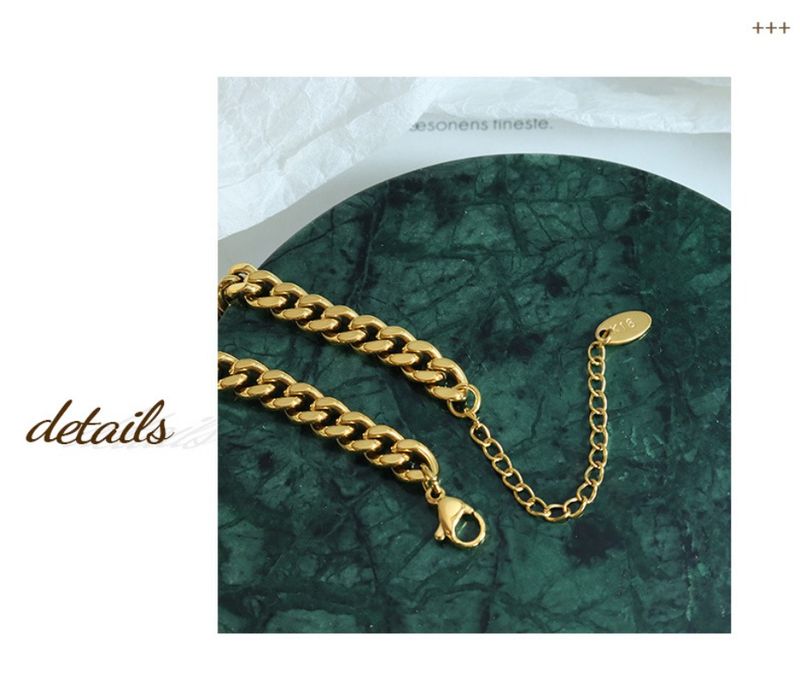 Set di collane con catena cubana placcata in oro e pietre preziose, collane importanti ispirate allo smeraldo e all'onice nero, gioielli per tutti i giorni e per la sera_voghion.com