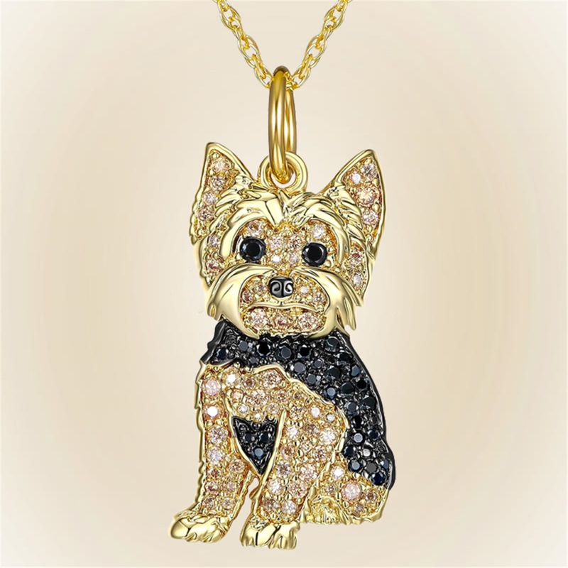 Collana con ciondolo Yorhire, elegante e alla moda, per donne, gioielli per cuccioli, accessori per animali, regali di compleanno per cani_voghion.com