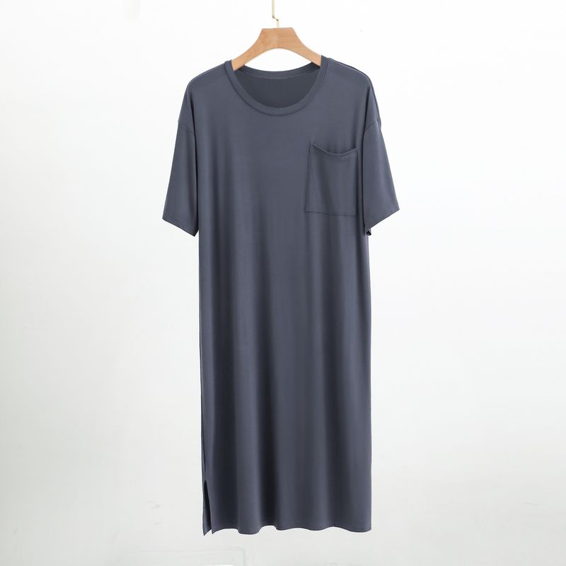 Men's Pajama Set | Modal Cotton Short Sleeve Knee Length Loose Large Home Casual Style-XL_voghion.com