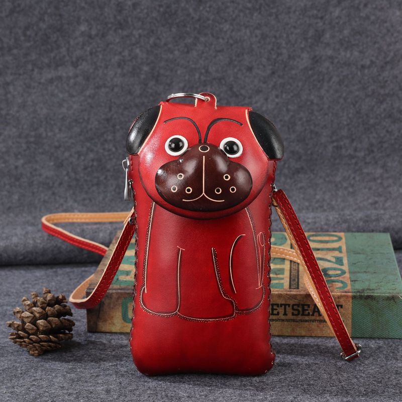 Cartoon Brieftasche frauen Crossbody Kreative Handgemachte Leder Telefon Lagerung Tasche_voghion.com