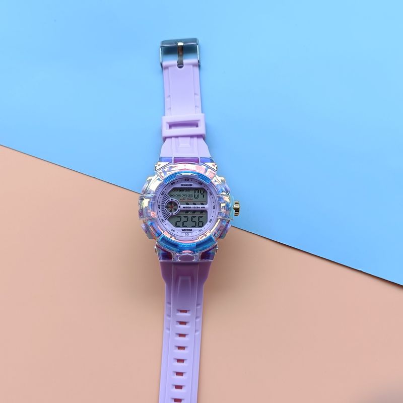 Neues galvanisiertes buntes Gehäuse für Studenten, Modetrend, multifunktionale leuchtende Sport-wasserdichte elektronische Uhr_voghion.com