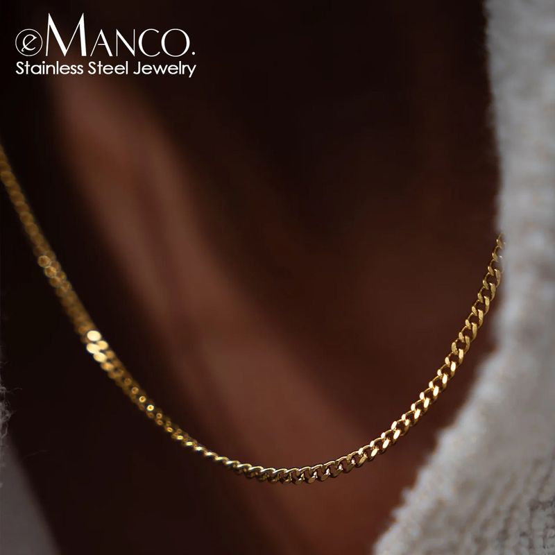 Collana girocollo versatile con catena cubana eManco in stile Hip-Hop, in acciaio al titanio, punk maschile, accessori alla moda_voghion.com