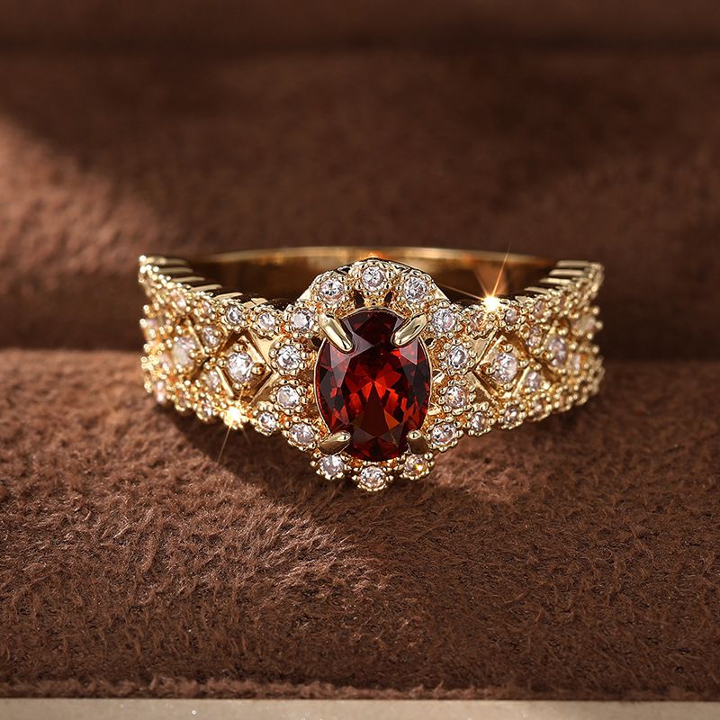 Cao Shi European Han Light Luxury Personalized Women's Inlaid Zircon Fashion Single Ring Art Exotic Jewelry_voghion.com