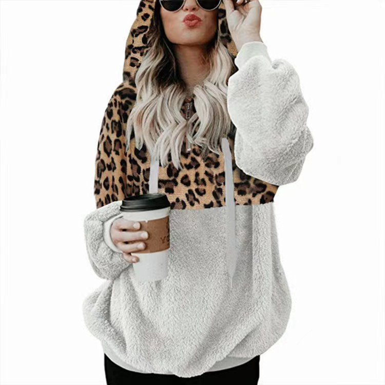 Sexy Top mat Leopardendruck a Reißverschluss fir Fraen_voghion.com