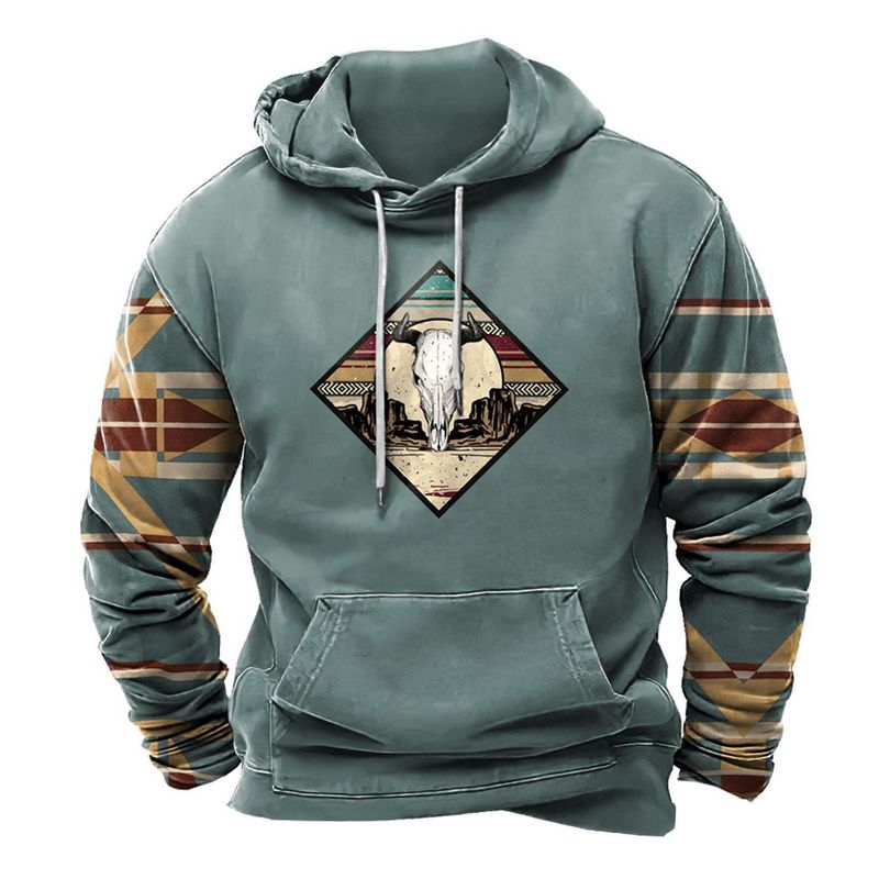 Maglione con cappuccio da uomo, popolare maglione 3D con cappuccio, corda e tasca_voghion.com