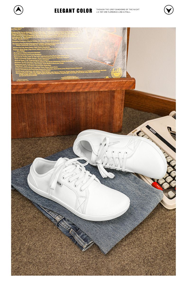 Scarpe casual da uomo nuove, larghe, a piedi nudi, leggere, con suola morbida, sportive all'aperto, basse, allacciate in pelle_voghion.com