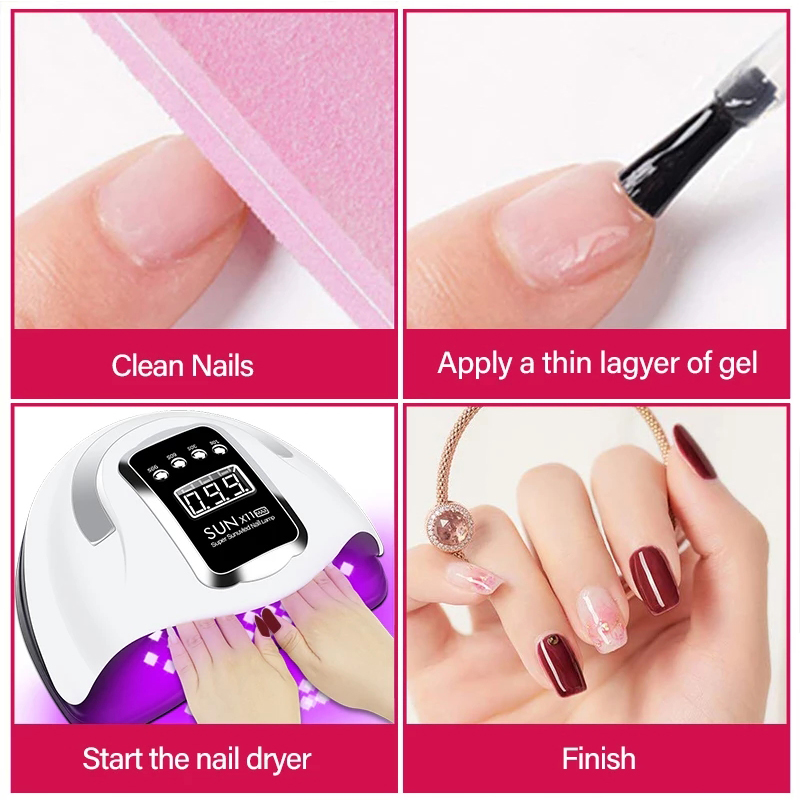 66LEDs negletørrer UV LED neglelampe til hærdning af al gel neglelak med bevægelsessensor Professionelt manicure salon værktøjsudstyr_voghion.com