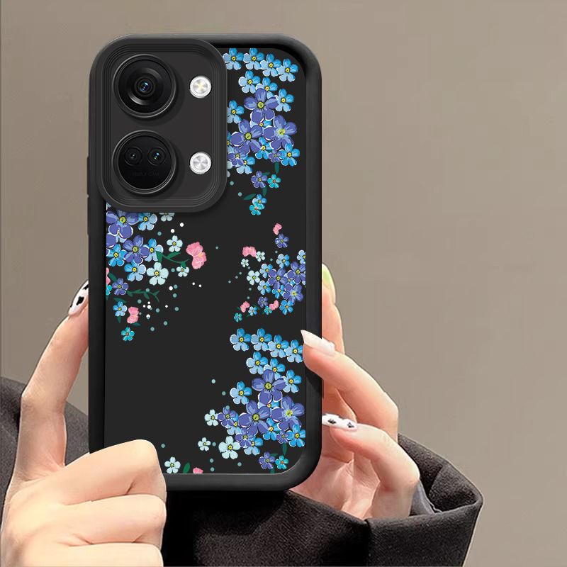 Rustikale kleine Blume für OnePlus Nord N30 12 11 8T 4 Nor D CE3 4 Lite 12R 11R 10R CE 5G N Ord2 Schwarze weiche Silikon-Telefonhülle_voghion.com