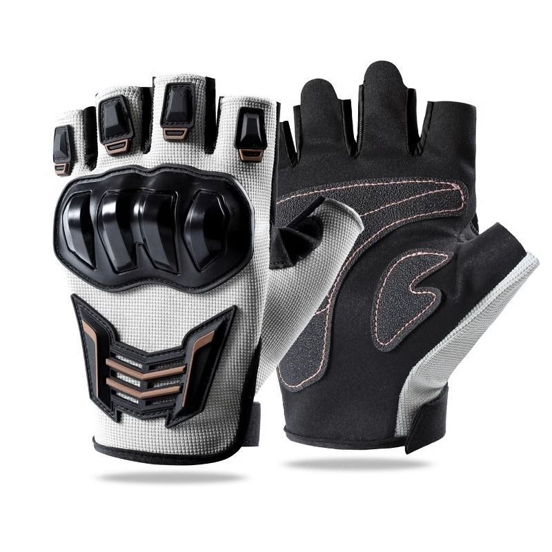 Guantes tácticos de medio dedo para montar a caballo, transpirables, resistentes al desgaste, antideslizantes, para hombre, de verano_voghion.com