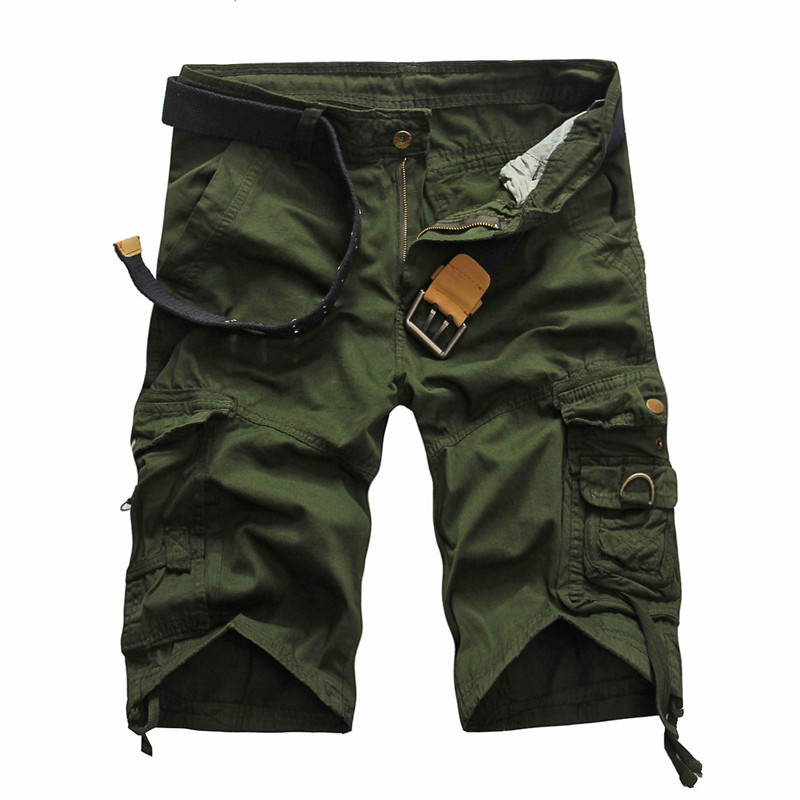 Novos Capris Soltos de Bolso Multi-Tamanho Grande Masculinos Europeus e Americanos de Verão, Shorts de Trabalho Camuflagem Masculinos_voghion.com