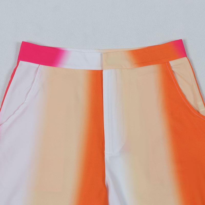 Women's Clothing Printed Swing Collar Wide Leg Pants Suit_voghion.com