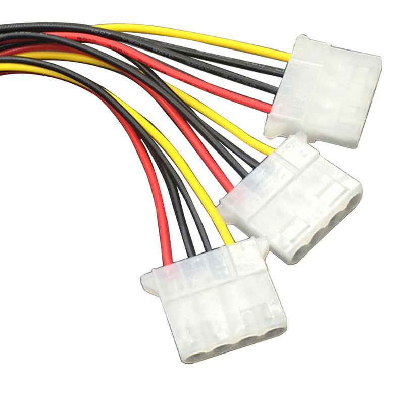 20cm Big 4-pin 1-to-3 Male to Female IDE Molex Power Extension Cable Adapter Cord for Computer PC_voghion.com