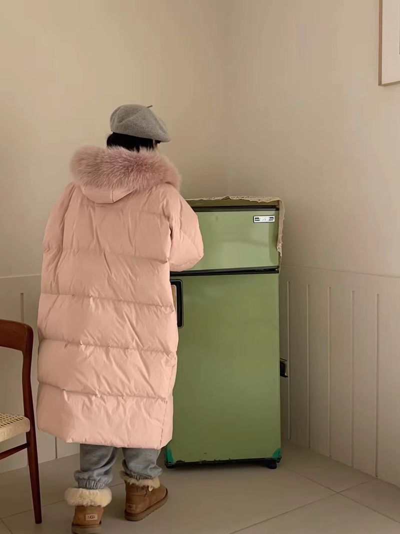 Damenmode lange Kapuzenjacke Warme Jacke_voghion.com