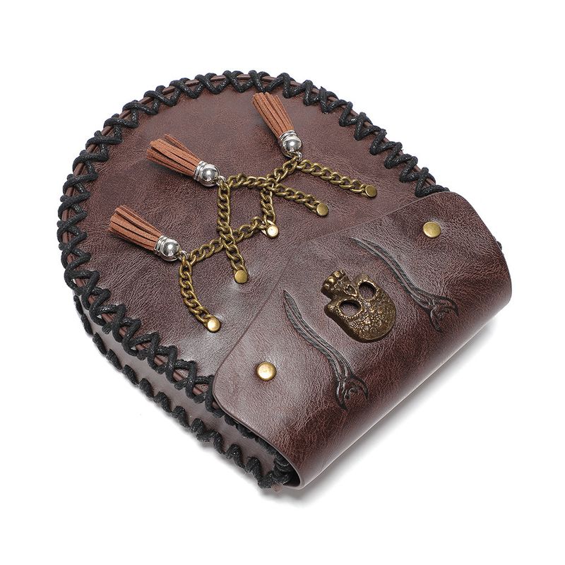 Viking Style Medieval Leather Coin Pouch – Retro Embossed Knight Belt Bag, Vintage Waist Bag for Cosplay and Outdoor Use_voghion.com