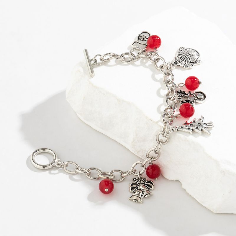 Coffret cadeau de sapin de Noël créatif et diversifié, collier pendentif cloche Collier de perles rondes rouges à la mode_voghion.com