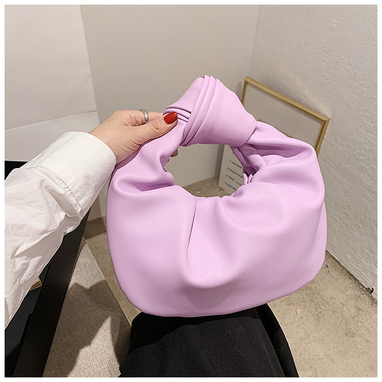 Borsa piccola nuvola pieghettata dal design di nicchia borsa casual in morbida pelle da donna 2024 nuova piccola borsa rotonda in stile straniero_voghion.com