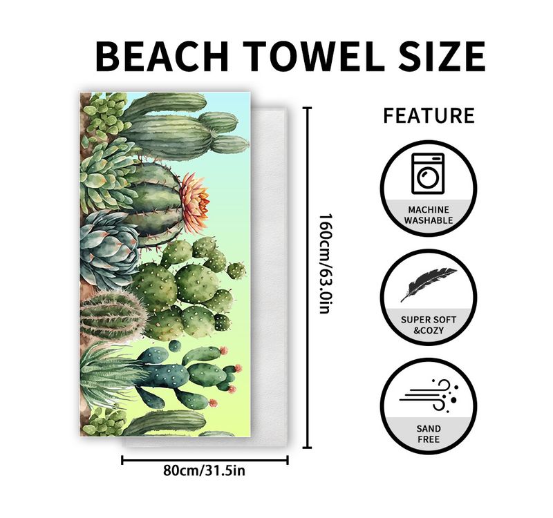 Asciugamano da spiaggia in flanella bifacciale con stampa personalizzata - Asciugatura rapida e protezione UV (multiuso come scialle, telo da bagno, coperta da picnic)_voghion.com