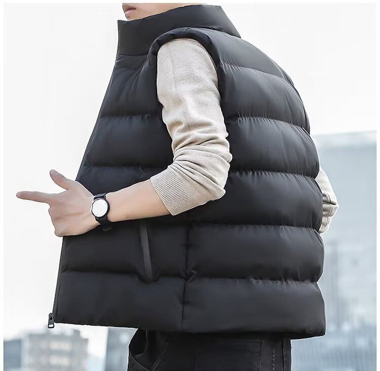 Giacca termica in velluto da uomo, autunno e inverno, con gilet impermeabile con cerniera_voghion.com