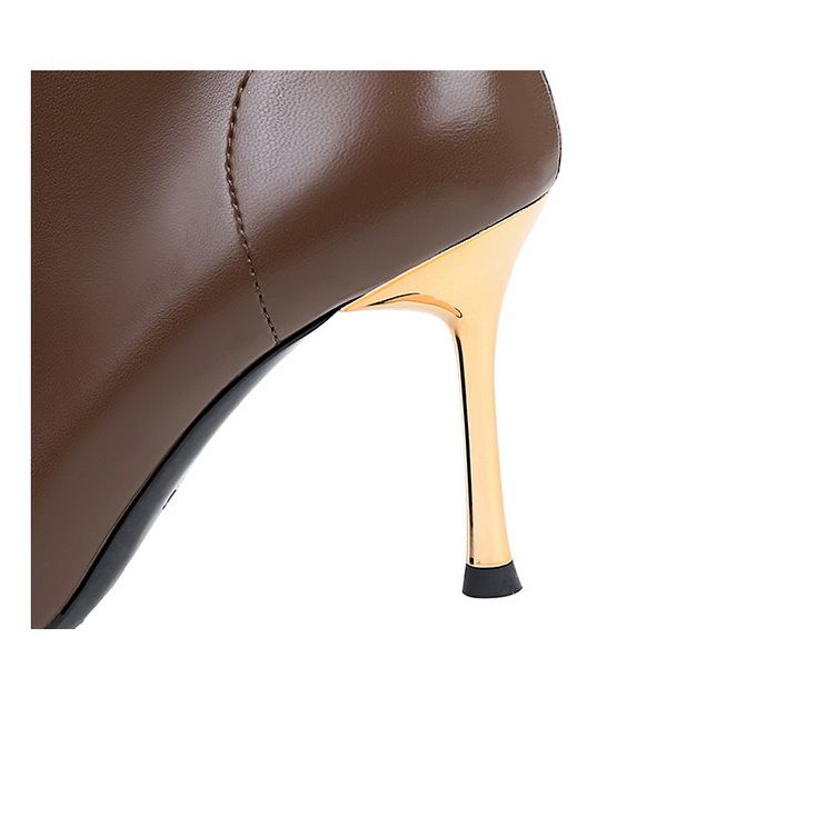 319-11 Style Winter Slim Super High Heels, Women's Boots, Metal Pointed Iron Toe, Fashionable Short Boots_voghion.com