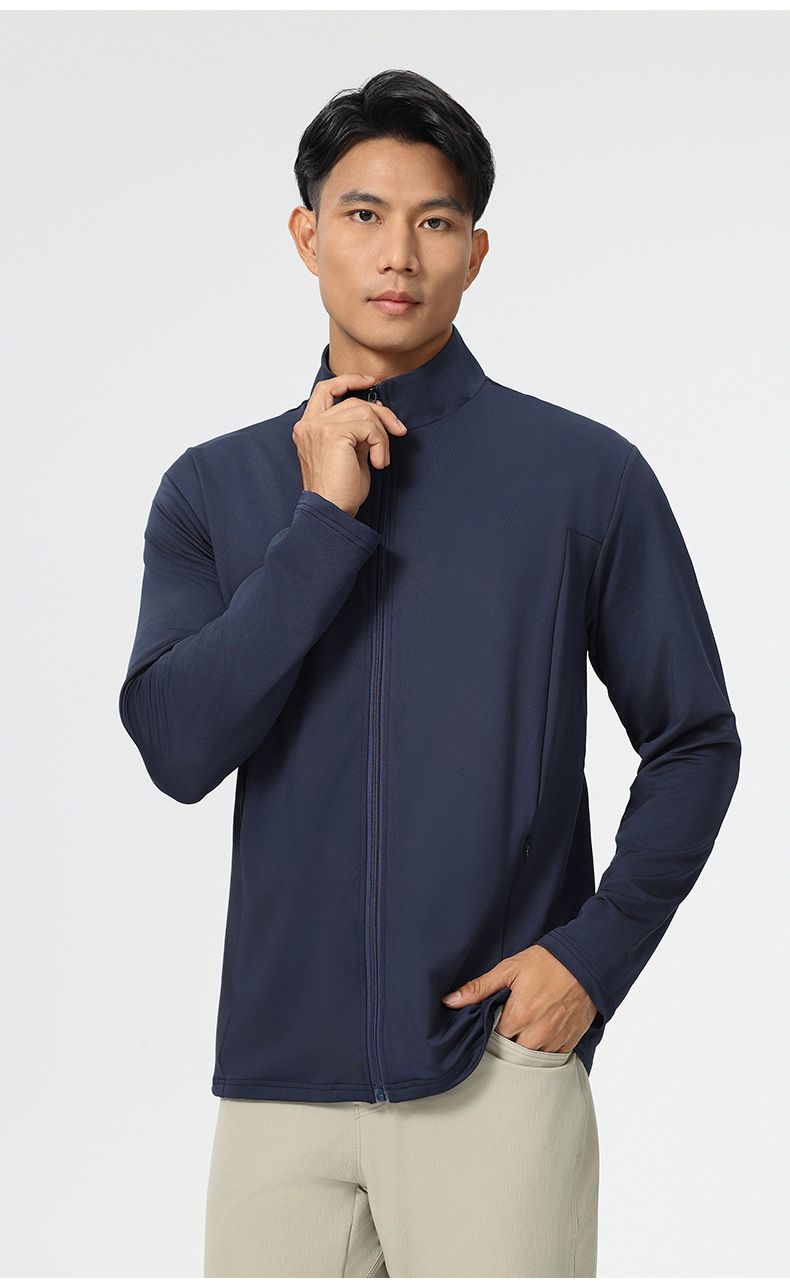 Winddichte Laufjacke für Herren – Leichtes, schnelltrocknendes Langarm-Trainingsoberteil (Schwarz, Königsblau, Weiß, M-4XL)_voghion.com