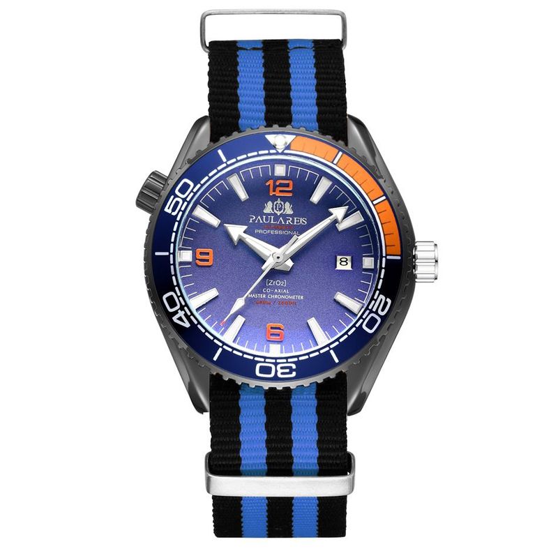 Automatische mechanische leuchtende klassische Canvas-Gürtel-Herrenuhr_voghion.com