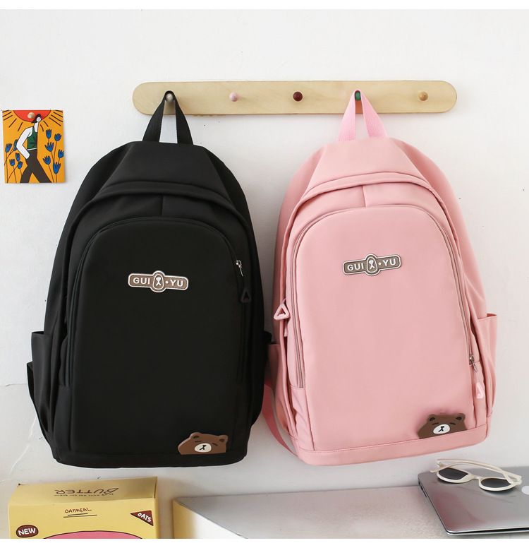 Kids Backpacks New Solid Color Letter Ins Style Junior High School Student Backpack Street Fashion Outdoor Backpack_voghion.com