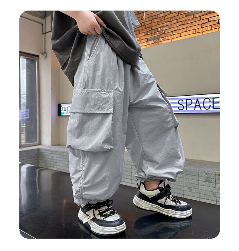 2024 Nuovo abbigliamento da lavoro sottile per bambini di taglia media e grande Pantaloni estivi anti-zanzare per ragazzi_voghion.com