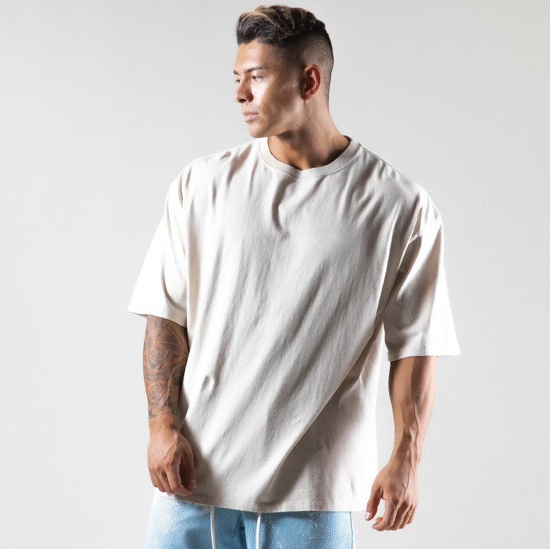 Muscle Fitness New Brother Sports Men's T-shirt Spring/Summer New Round Neck Cotton Casual Running Short Sleeve T-shirt_voghion.com