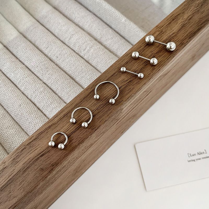 Double Ball For Women High-end Ins Style Bone Sleep Without Removing Ear Piercing Stud Hoop Earrings Summer_voghion.com