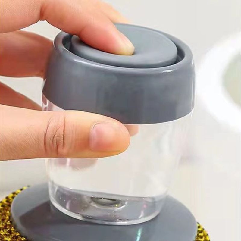 Magic Press-Type Automatic Liquid-Adding Washing Kitchen Household Scrubber Lazy No Damage To Cleaning Pot Brush_voghion.com
