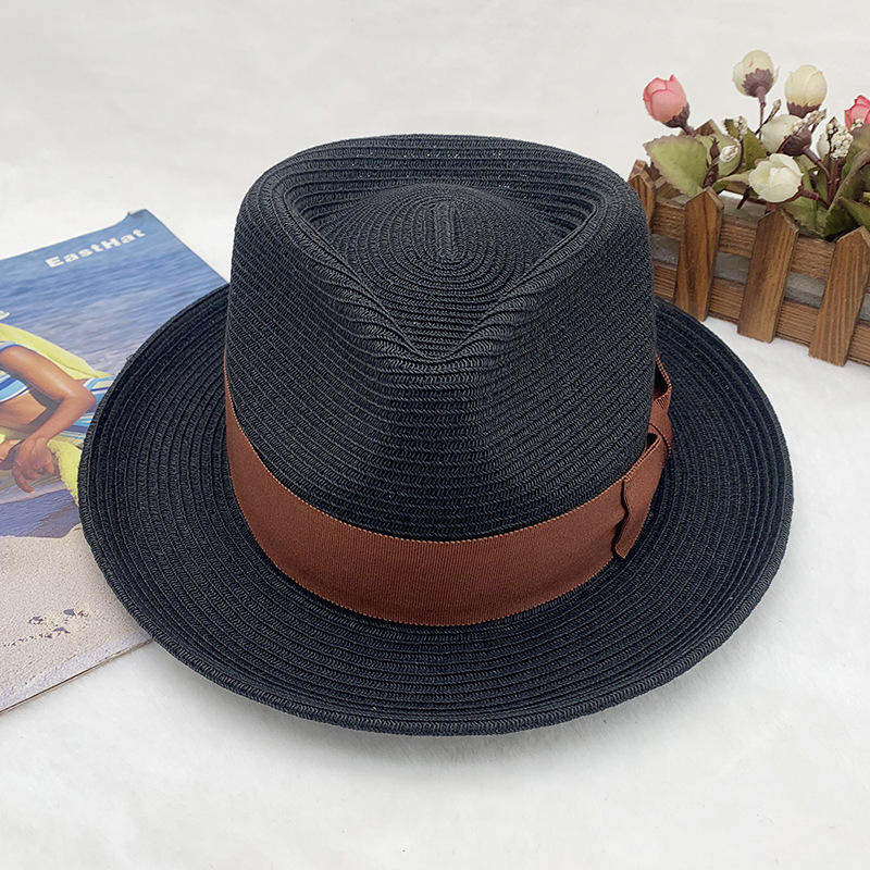klassiska och fashionabla handvävda jazzhattar för män och kvinnor, solhattar, stråhattar, vår- och sommarhattar_voghion.com