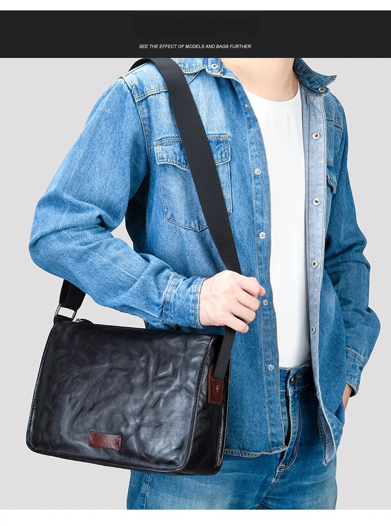 Malinte Head Große Kapazität Casual Fashion Crossbody Leder Hand Grab Muster Single Shoulder Herren Briefträgertasche_voghion.com