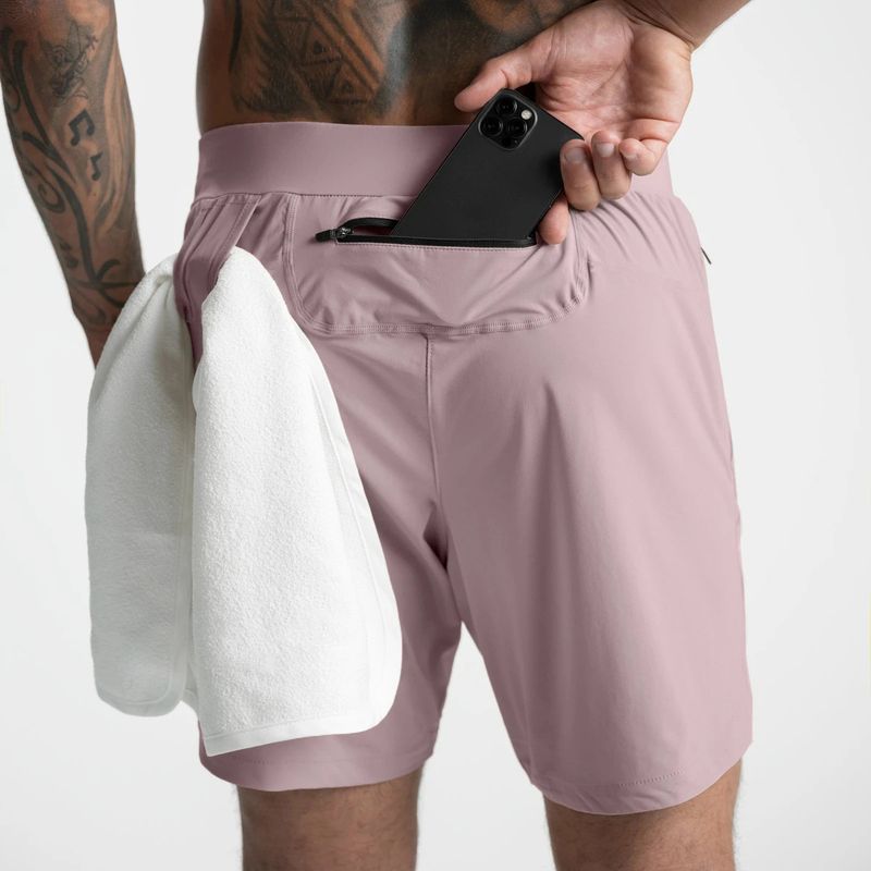 Shorts, Individually Woven, Quick-drying, Solid Color, Running, Cycling, Sports, Casual, American Style, Five-quarter_voghion.com