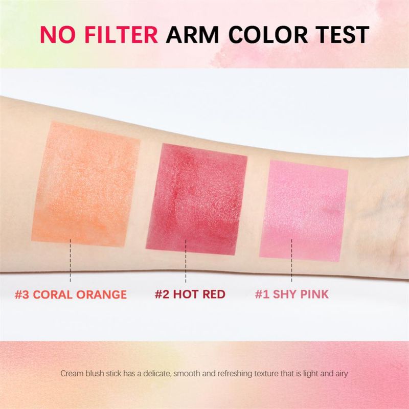 Ūdensizturīgs sejas vaigu sārtuma sārtums Natural Cheek Rouge 3 Colors Silky Smooth Tint Cream Blusher Blush Stick Face Makeup Blusher_voghion.com