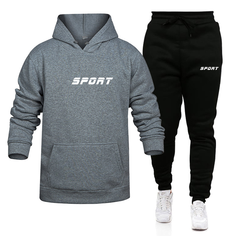 Nuevo Conjunto de suéter deportivo y de ocio para hombre, suéter estampado de Color sólido para otoño e invierno, Jersey_voghion.com