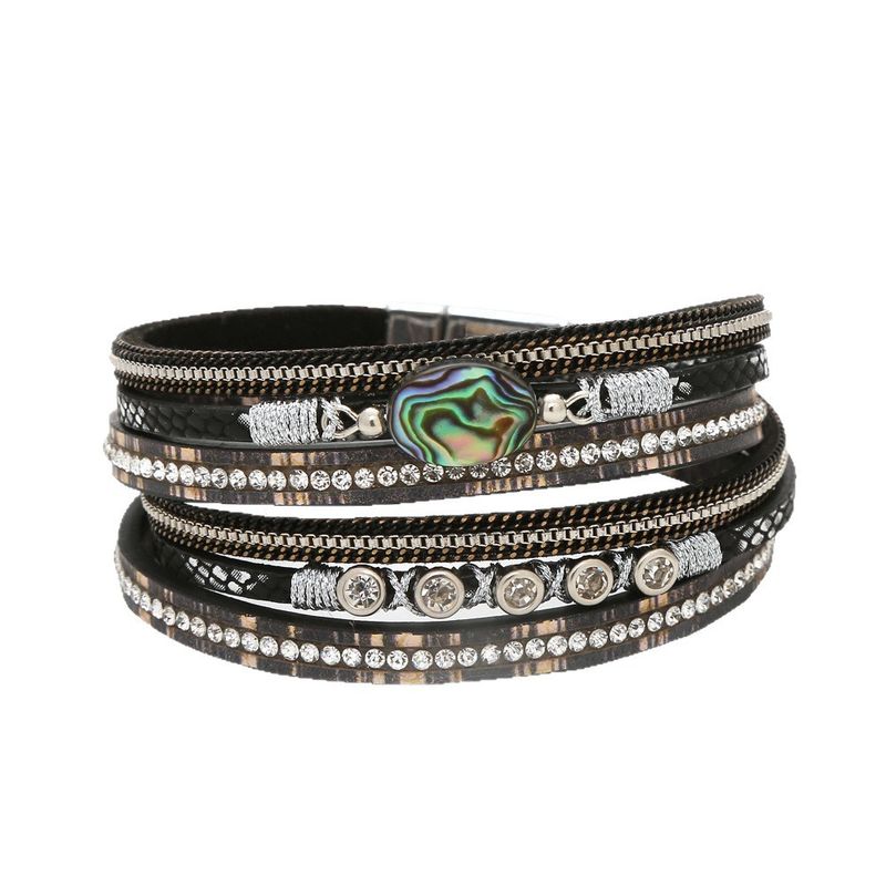 Best-selling Geometric Women's Creative Handmade Bracelet Abalone Shell Magnetic Clasp Personalized Jewelry_voghion.com