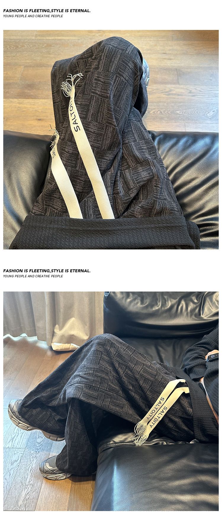 Calças casuais de veludo cotelê vintage para homens - Calças de corte relaxado, perna reta, virilha caída, com tecido de secagem rápida, estilo retrô americano_voghion.com