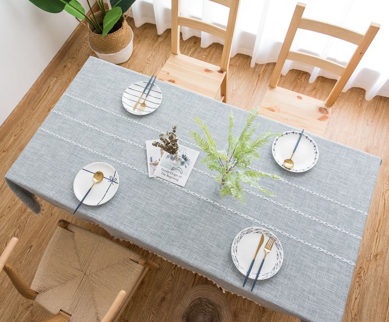 Semplice tovaglia da pranzo ricamata in cotone e lino, piccola e fresca, rettangolare, per soggiorno, tavolo da caffè_voghion.com