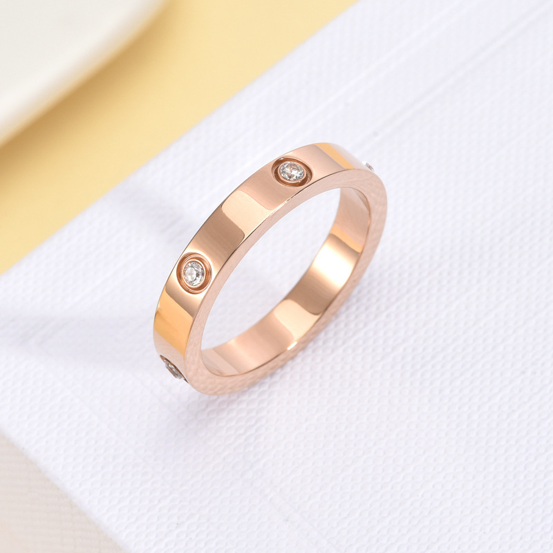 Kia stesso stile coppia sei set con diamante titanio acciaio anello di coppia di alta qualità 5 mm_voghion.com