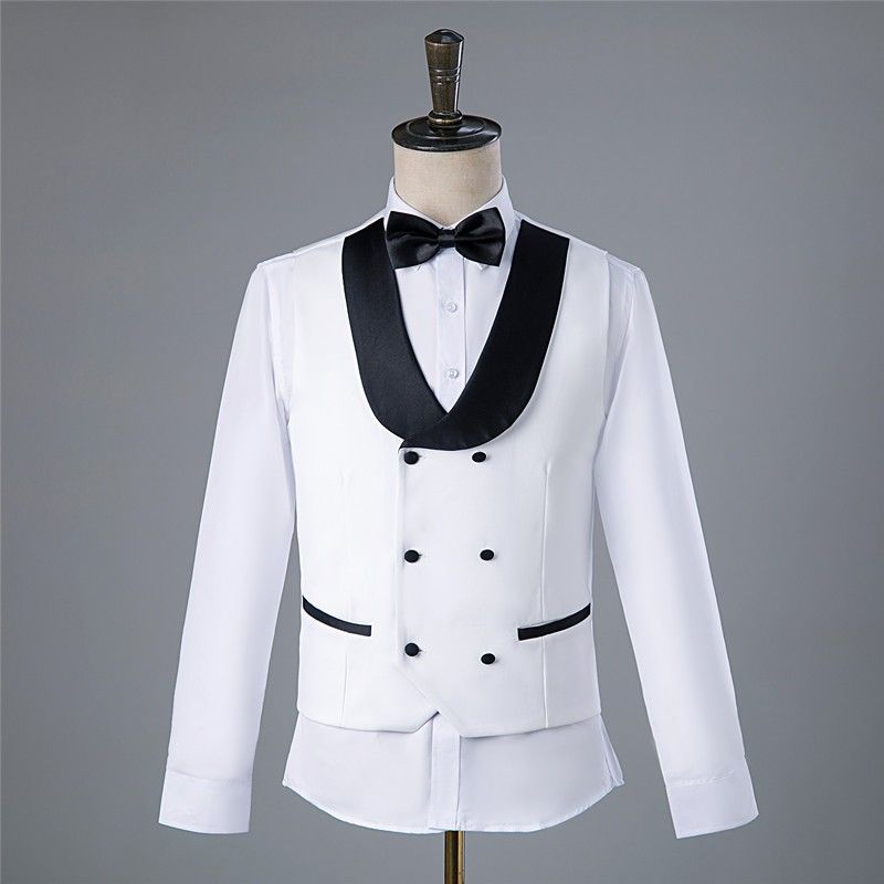 Fotostudio Fotografie Herren Hochzeitskleid Kostüm Bühnenmoderator Britischer Stil Dreiteiliger Anzug_voghion.com