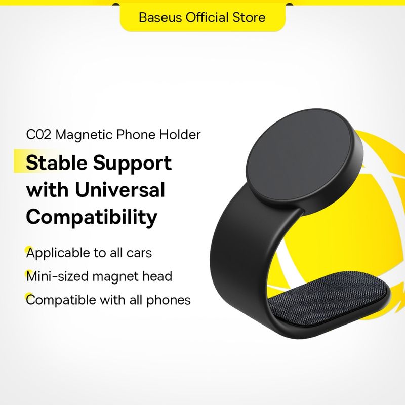 Baseus C02 Magnetic Car Phone Holder Easy Paste With Universal Compatibility For Dashborad_voghion.com