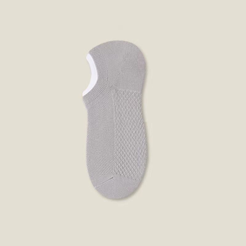 2025e Summer Low-Cut Invisible Non-Slip No Show Breathable Sweat-Absorbing Solid Color Sports Casual Men's Short Socks_voghion.com